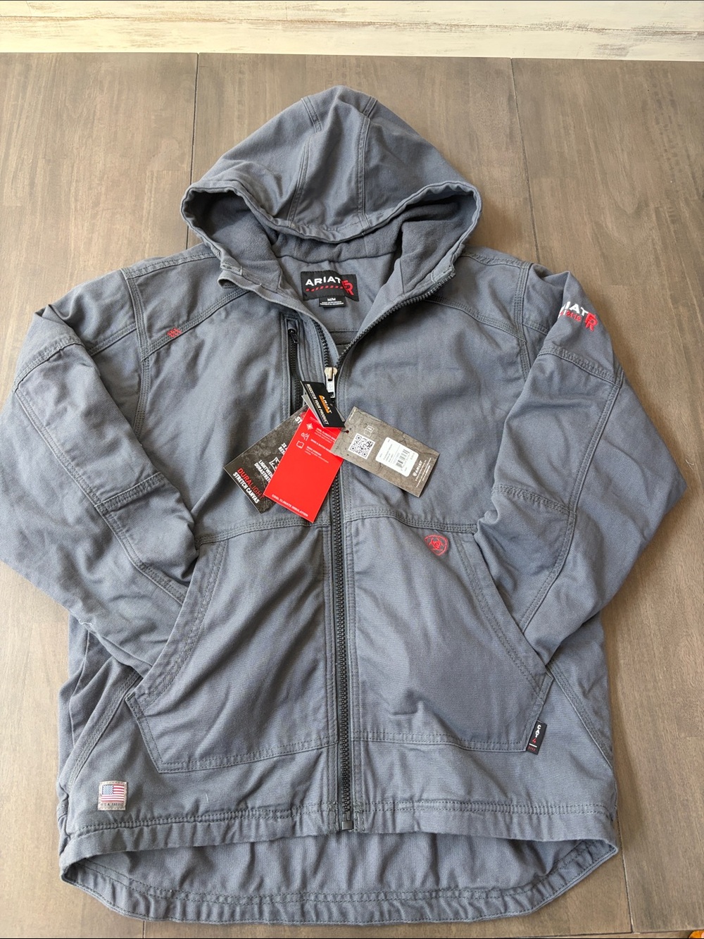 Ariat Gray Hooded Field Jacket FR CAT4